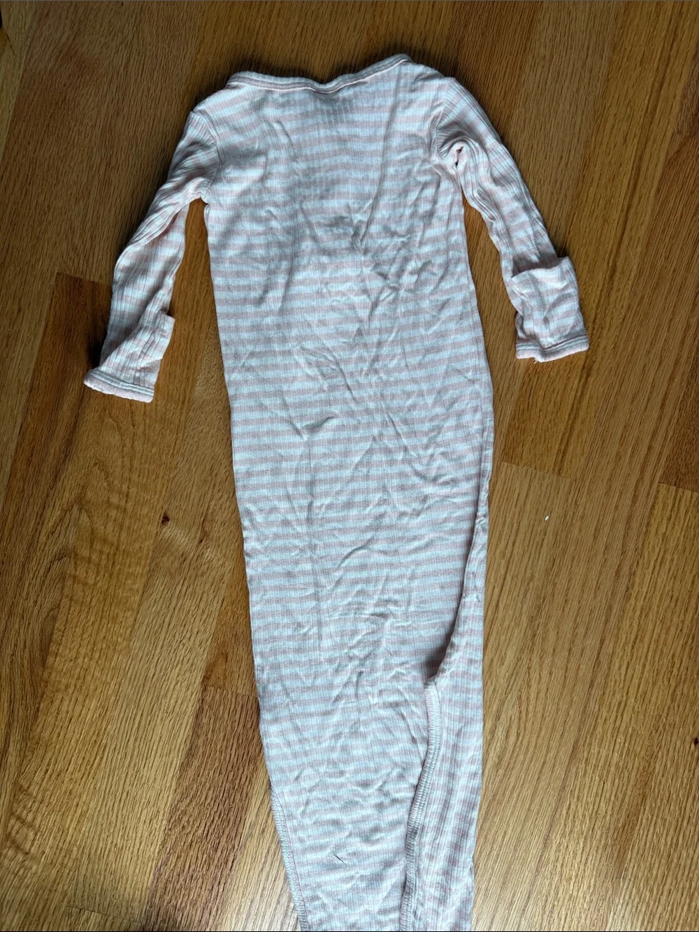 Lou Lou and Co Long Sleeve Knotted Gown - Pink and White Stripe